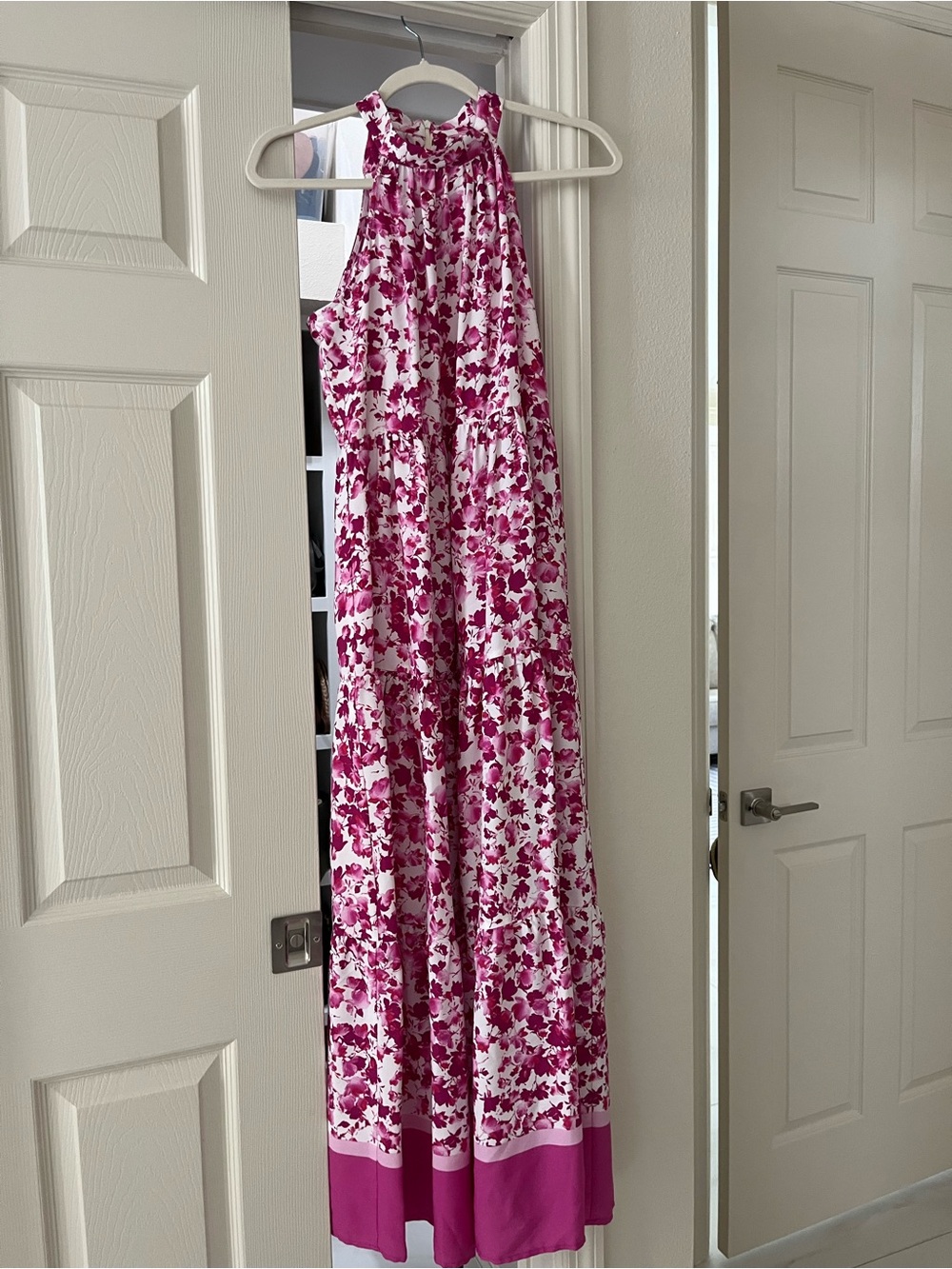 Melonie Halter Floral Maxi Dress in Fuchsia Pink - Picture 5 of 8